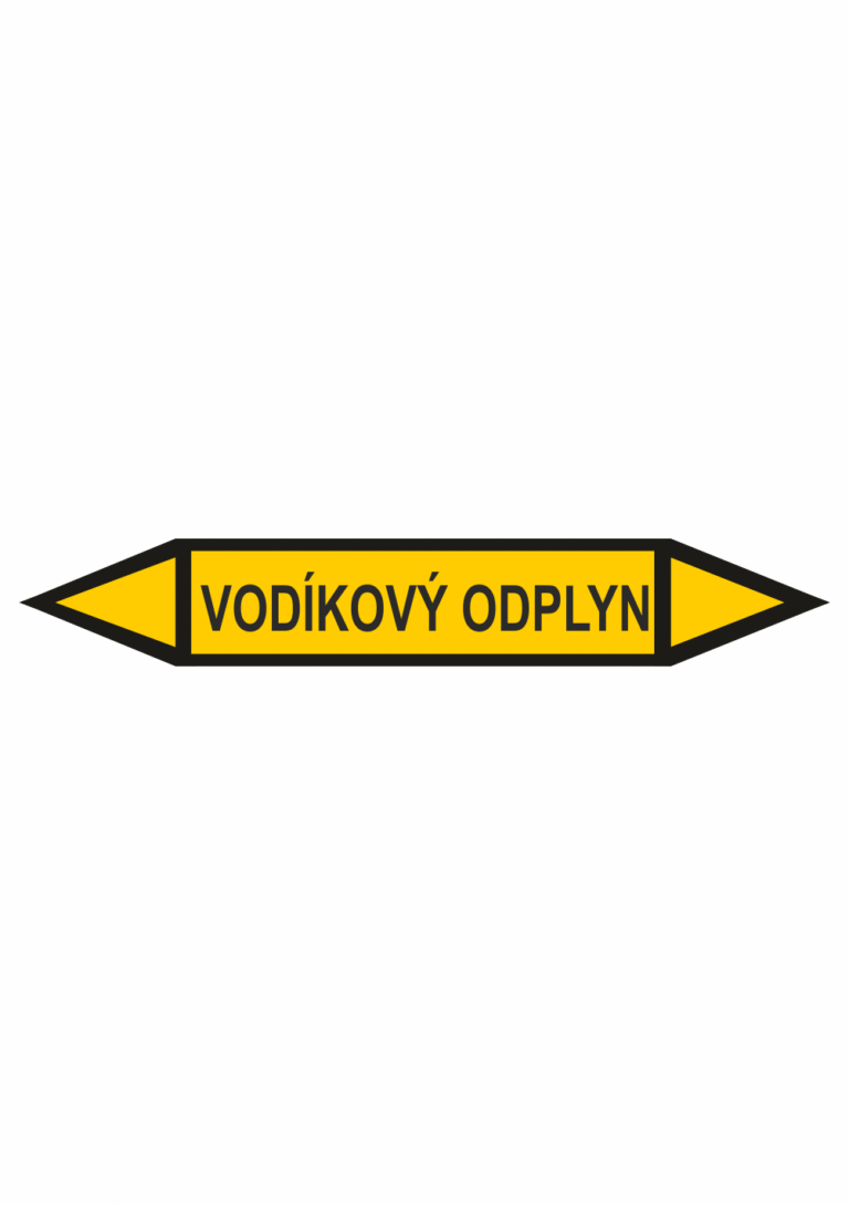 Značení dle ČSN - Oboustranné potrubní šipky: Vodíkový odplyn