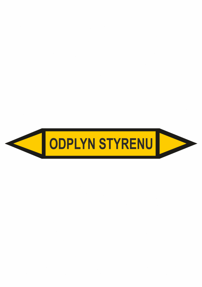 Značení dle ČSN - Oboustranné potrubní šipky: Odplyn styrenu