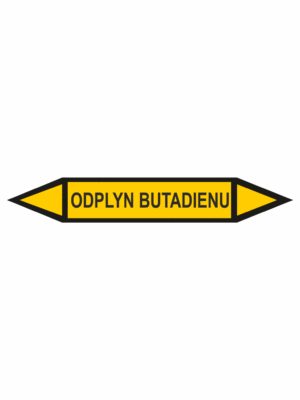 Značení dle ČSN - Oboustranné potrubní šipky: Odplyn butadienu