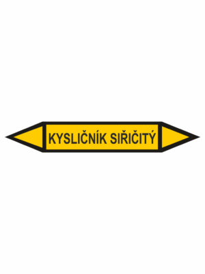 Značení dle ČSN - Oboustranné potrubní šipky: Kysličník siřičitý