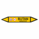 Značení dle ČSN - Potrubní šipky se symboly GHS Plyn: Butan
