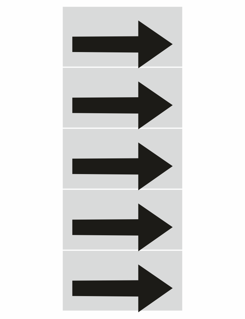 402003-100 | KRIŽAN - safetyshop Five black right-pointing arrows stacked in light gray boxes (a vertical column).