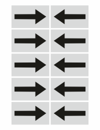 Grid of eight grey tiles with bold black arrows: left column arrows point right, right column arrows point left (bi-directional arrows).