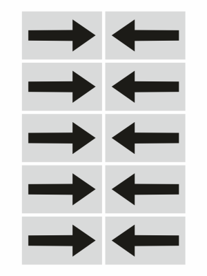 Grid of eight grey tiles with bold black arrows: left column arrows point right, right column arrows point left (bi-directional arrows).