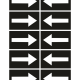 402007-25 | KRIŽAN - safetyshop Grid of six black tiles with white arrows; left column arrows point right, right column arrows point left.