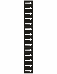 Vertical strip of black tiles, each with a white right-pointing arrow.