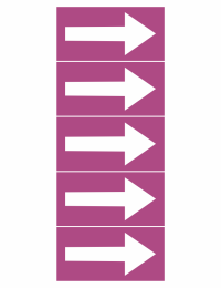 Five stacked purple panels, each with a white right-pointing arrow, suggesting forward navigation or next steps.