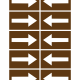 402106-25 | KRIŽAN - safetyshop Grid of ten brown blocks with white arrows: left column arrows point right, right column arrows point left.