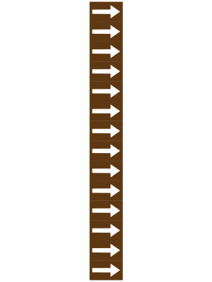 Vertical column of brown square tiles, each containing a white right-pointing arrow.