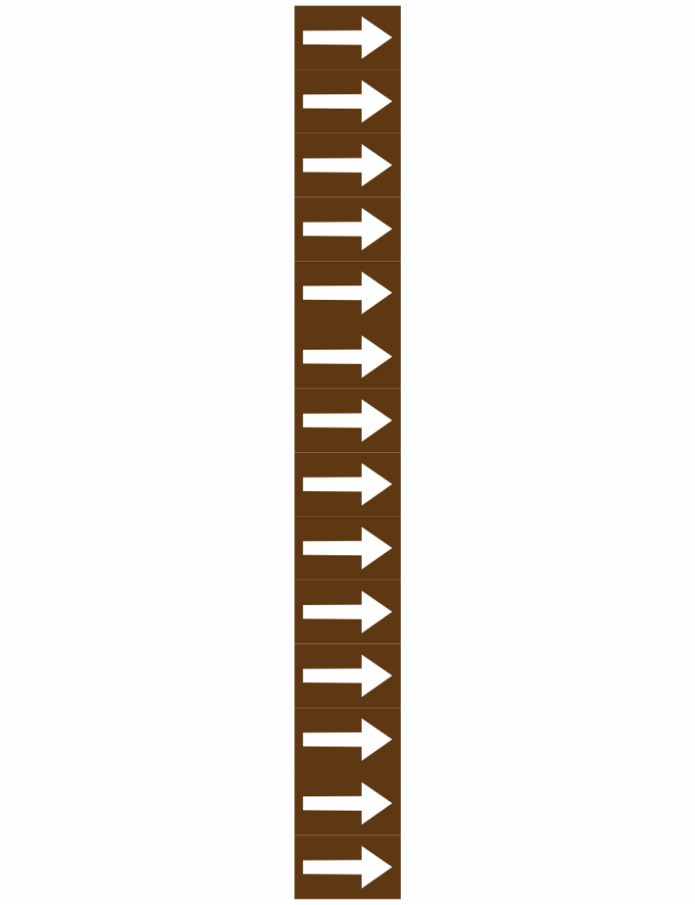 Vertical column of brown square tiles, each containing a white right-pointing arrow.