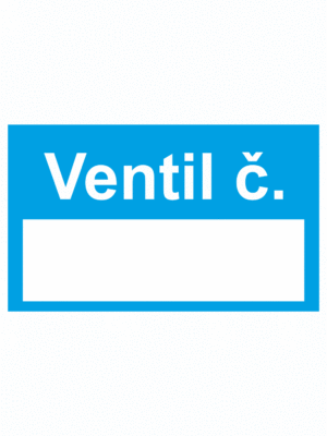 Značení potrubí - Značení ventilů: Ventil číslo (Modrá)