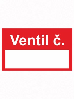 Značení potrubí - Značení ventilů: Ventil číslo (Červená)
