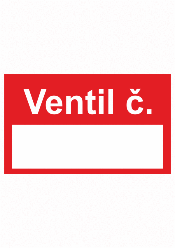 Značení potrubí - Značení ventilů: Ventil číslo (Červená)