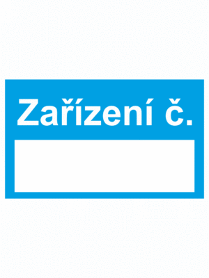 Značení potrubí - Značení ventilů: Zařízení číslo (Modrá)
