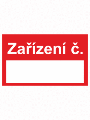 Značení potrubí - Značení ventilů: Zařízení číslo (Červená)