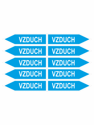 Značení dle ČSN - Jednosměrné potrubní šipky: Vzduch - Velikost 0