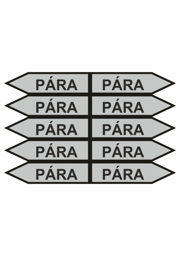 Značení dle ČSN - Jednosměrné potrubní šipky: Pára - Velikost 0