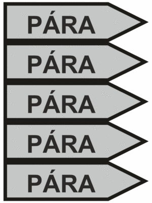 Značení dle ČSN - Jednosměrné potrubní šipky: Pára - Velikost 1 (Směr vpravo)