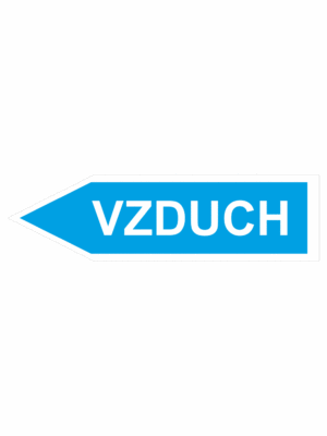 Značení dle ČSN - Jednosměrné potrubní šipky: Vzduch - Velikost 3 (Směr vlevo)