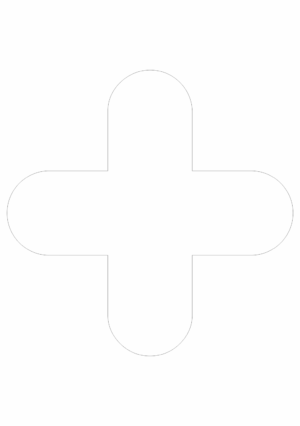Značení skladů a regálů - Označení míst pro palety: Bílý kříž