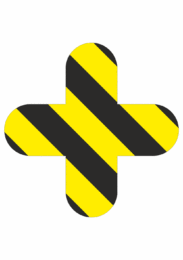 Značení skladů a regálů - Označení míst pro palety: Žlutočerný kříž