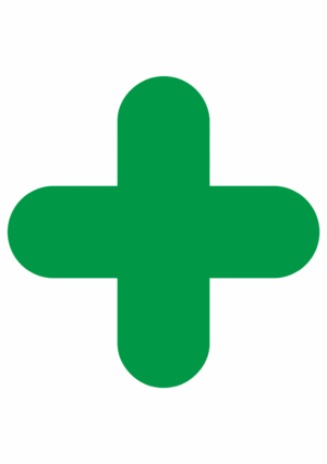 Značení skladů a regálů - Označení míst pro palety: Zelený kříž