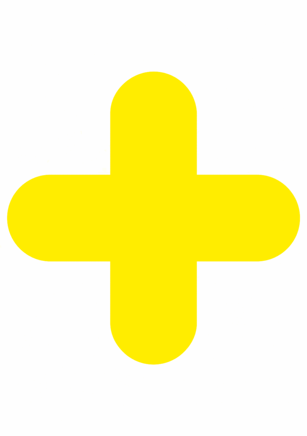 Značení skladů a regálů - Označení míst pro palety: Žlutý kříž