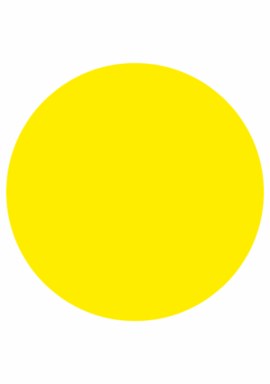 Značení skladů a regálů - Označení míst pro palety: Kruh žlutý