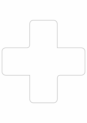 Značení skladů a regálů - Označení míst pro palety: Kříž bílý (Hranatý)