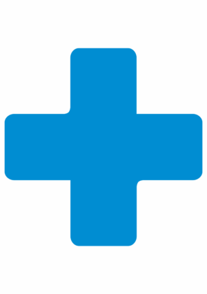 Značení skladů a regálů - Označení míst pro palety: Kříž modrý (Hranatý)
