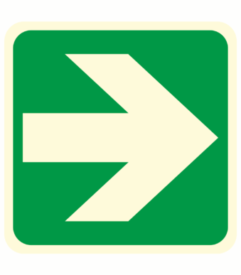 Fotoluminiscenční podlahové značení - Podlahový symbol: Podlahová šipka