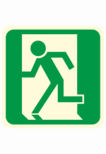 Fotoluminiscenční podlahové značení - Podlahový symbol: Únikový východ vlevo