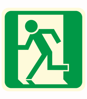 Fotoluminiscenční podlahové značení - Podlahový symbol: Únikový východ vlevo