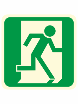 Fotoluminiscenční podlahové značení - Podlahový symbol: Únikový východ vpravo
