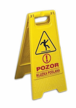 Podlahové pásky a značky - Výstražné tabule: "Pozor kluzká podlaha"