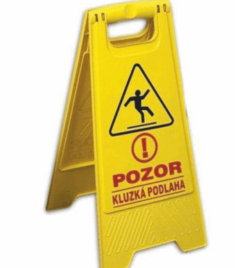 Podlahové pásky a značky - Výstražné tabule: "Pozor kluzká podlaha"
