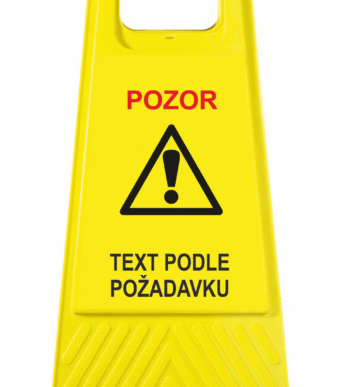 Podlahové pásky a značky - Výstražné tabule: "Pozor / Text podle požadavku"