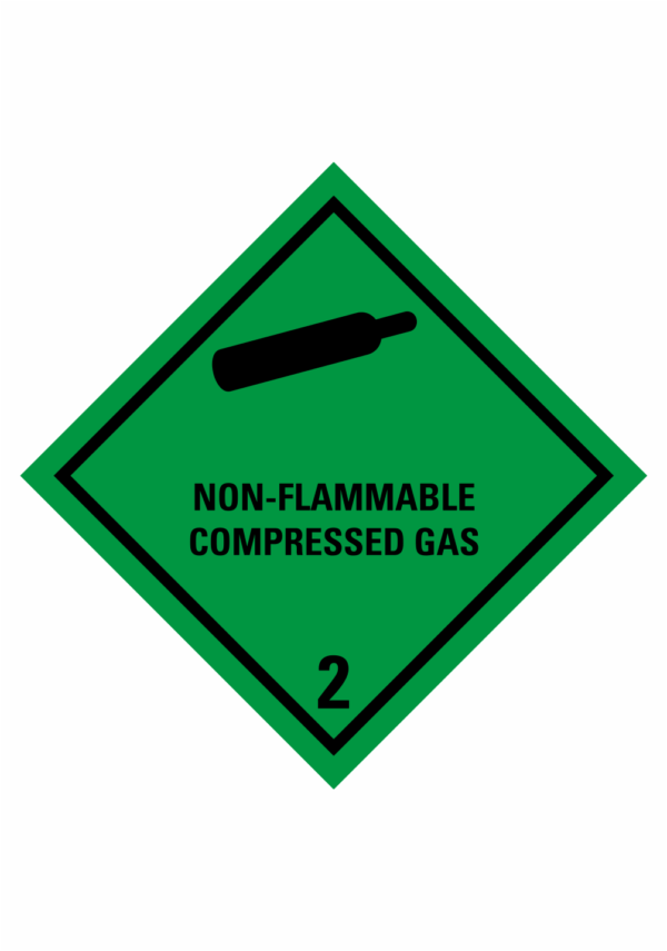 Značení nebezpečných látek a obalů - Symboly ADR: Non-flammable compressed gas (ADR Třída 2.2)