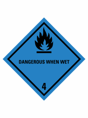 Značení nebezpečných látek a obalů - Symboly ADR: Dangerous when wet (ADR Třída 4.3)