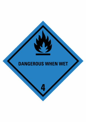 Značení nebezpečných látek a obalů - Symboly ADR: Dangerous when wet (ADR Třída 4.3)