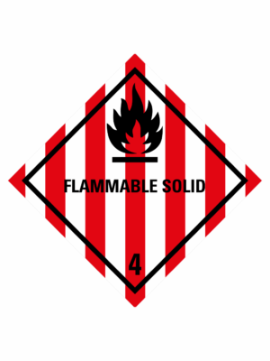 Značení nebezpečných látek a obalů - Symboly ADR: Flammable solid (ADR Třída 4.1)