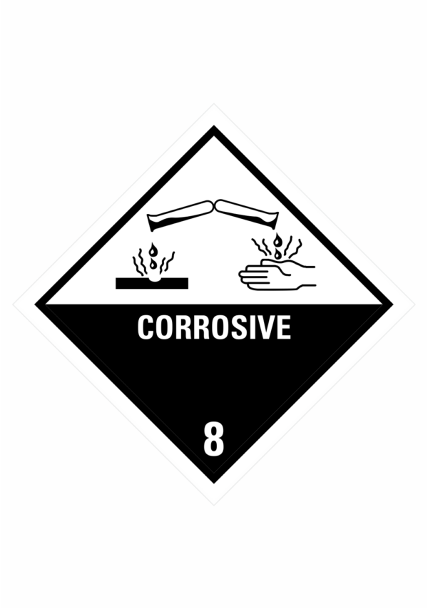 Značení nebezpečných látek a obalů - Symboly ADR: Corrosive (ADR Třída 8)