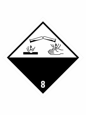 Značení nebezpečných látek a obalů - Symboly ADR: Žíravé látky (ADR Třída 8)