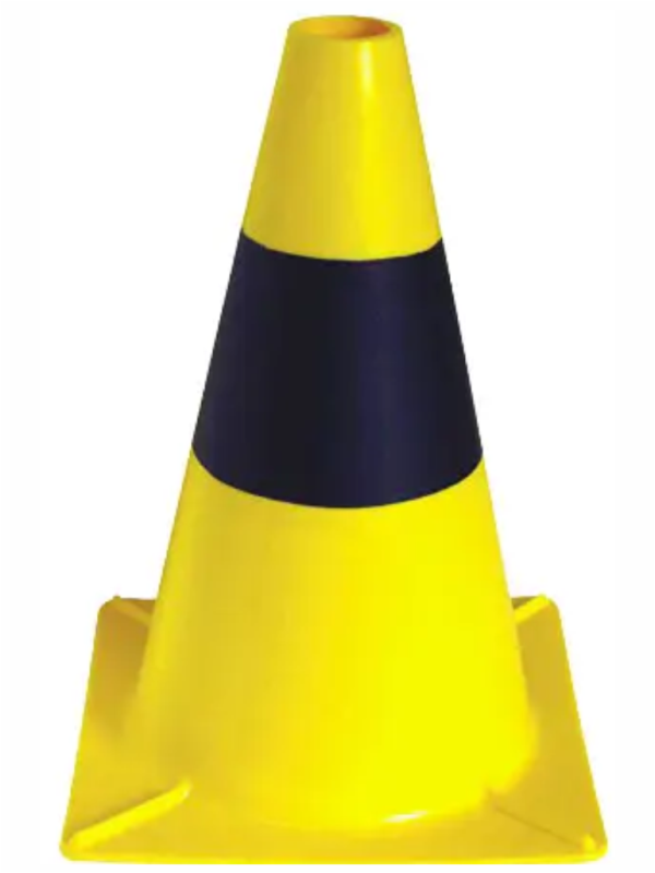 Lehký dopravní kužel 50 cm - žlutá/černá