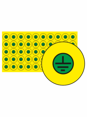 Značení elektro a ESD - Symboly a aršíky: Znak uzemnění v kruhu