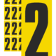 Čísla a písmena - Číslo na samolepicí fólii PVC: 2 (Žlutý podklad)