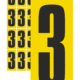 Čísla a písmena - Číslo na samolepicí fólii PVC: 3 (Žlutý podklad)