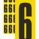 Čísla a písmena - Číslo na samolepicí fólii PVC: 6 (Žlutý podklad)