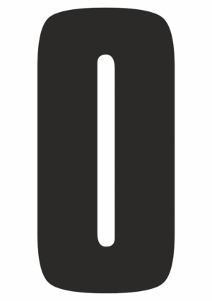 Čísla a písmena - Řezané číslo na samolepicí fólii PVC: 0 (Černá)