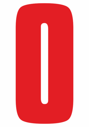 Čísla a písmena - Řezané číslo na samolepicí fólii PVC: 0 (Červená)